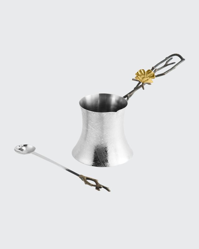 Butterfly Ginkgo Coffee Pot with Spoon